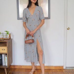 Reformation Nantes Dress 0 Avignon (blue pink floral print)